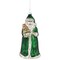 Northlight Nordic Santa Hanging Glass Christmas Ornament - 5.5"  - Green and Silver